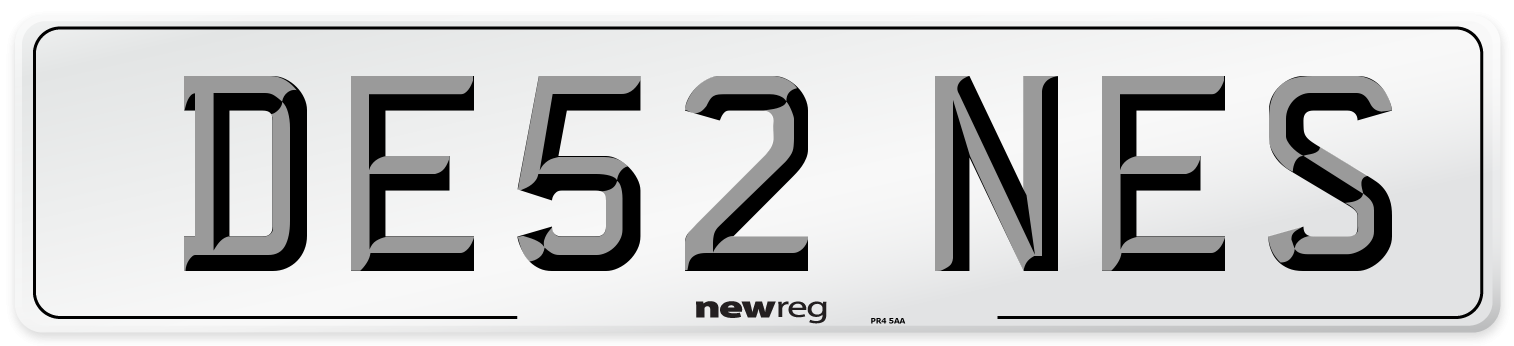 DE52 NES Number Plate from New Reg